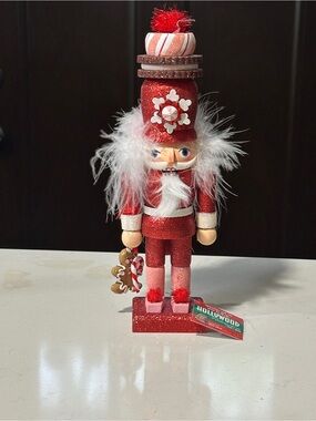 Kurt Adler 12” Hollywood Red Gingerbread Nutcracker with Cookie Hat Christmas